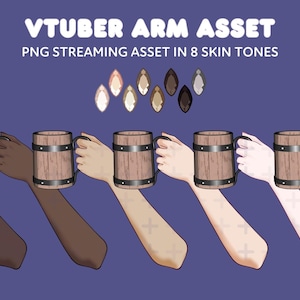 Vtuber Beer Stein Hands | PNG Arm Asset for Live2D Vtuber Livetreamers in 8 Skin Tones