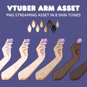 Vtuber Macaron Hands | PNG Arm Asset for Live2D Vtuber Livetreamers in 8 Skin Tones