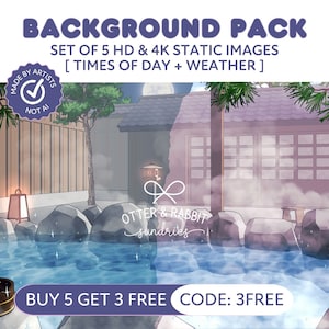 Background Pack | Vtuber Livestream Japanese Onsen Static Background Set