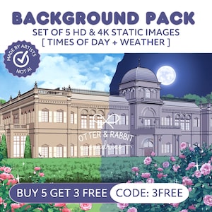 Background Pack | Vtuber Livestream Manor House Static Background Set