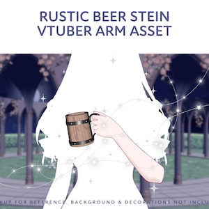 Vtuber Beer Stein Arm Asset | 8 Skin Tones (Digital Download PNG) image 3