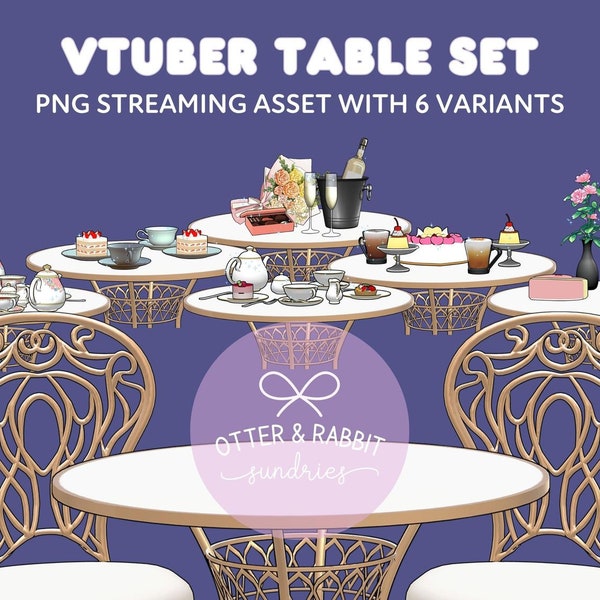 Vtuber Table Pack | PNG Table and Chair Set 6 Variants for Vtuber Livetreamers