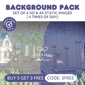 Background Pack | Vtuber Livestream Flower Temple Static Background Set