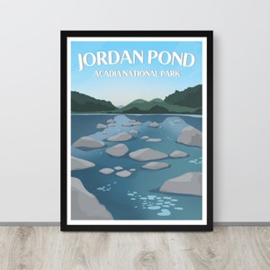 Jordan Pond Print | Acadia National Park Travel Poster, Maine, Landscape, Bar Harbor