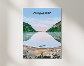 Lake Willoughby Print | Vermont, Green Mountains, Travel Art Poster, Outdoors Gift