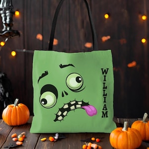 Halloween Zombie Chicken large organic tote bag