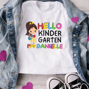 Kindergarten Back To School Shirt Girl , Personalized Back To School Tshirt , First Day of School For Kids , Girls Kinder Tee , kindercare