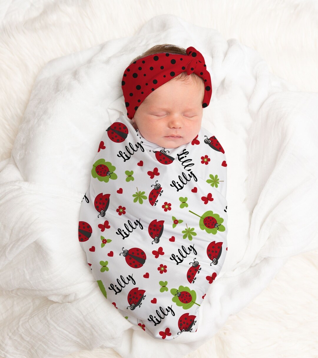 Adorable Ladybug Baby Blanket Personalize Baby Blanket Girl Etsy