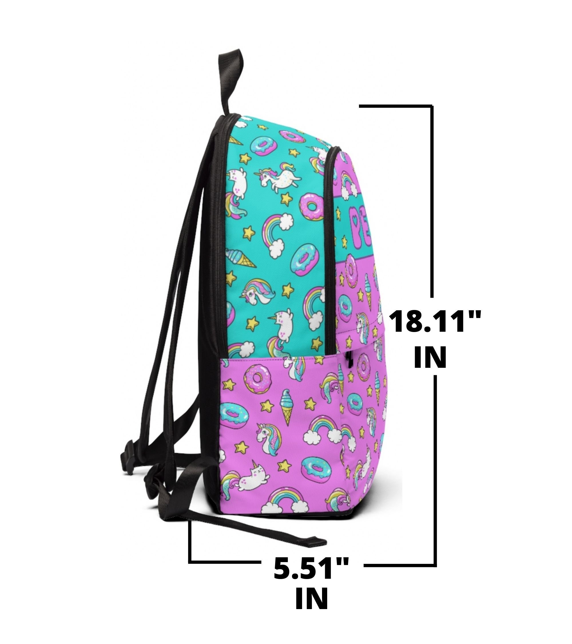 Unicorn Backpack Set For Girls – School Bookbag With Lunch Box & Pencil Case, 15" X 11.5" X 5.1", Purple