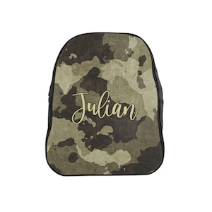 Camo Toddler Backpack Personalized , Custom School Backpack for Little Boys , Back To School , Camouflage Kids Faux Leather Backpack Boy