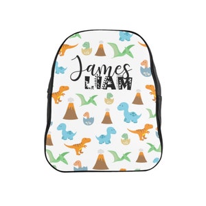 Dinosaur Toddler Backpack Personalized , Custom School Backpack for Little Boys , Back To School , Dino Kids Faux Leather Backpack Boy