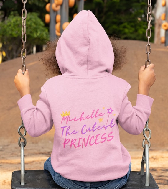 Cute Princess Toddler Zip up Hoodie Personalized Fleece Zip