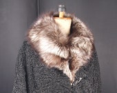 Caracul fur with fox collar Vintage Astrakhan Coat black lamb