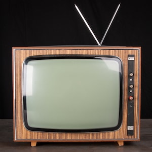 Old Black White Tv Set Unitra Unimor Neptun 221A Prl Retro Vintage