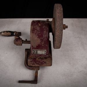 manual crank grinder old sharpener vintage antique machine