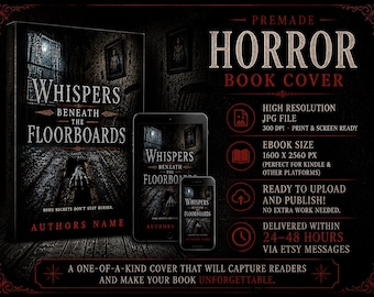 Premade Horror Book Cover | Haunted House, Gothic Mystery Ebook Design (Digital Download)