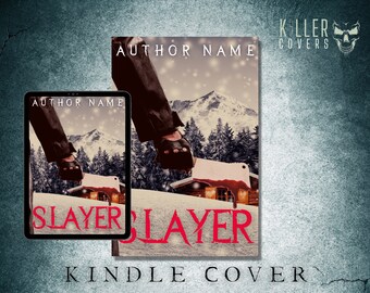 Premade Horror Ebook Cover: Winter Cabin Slayer (Digital Book Cover Art)