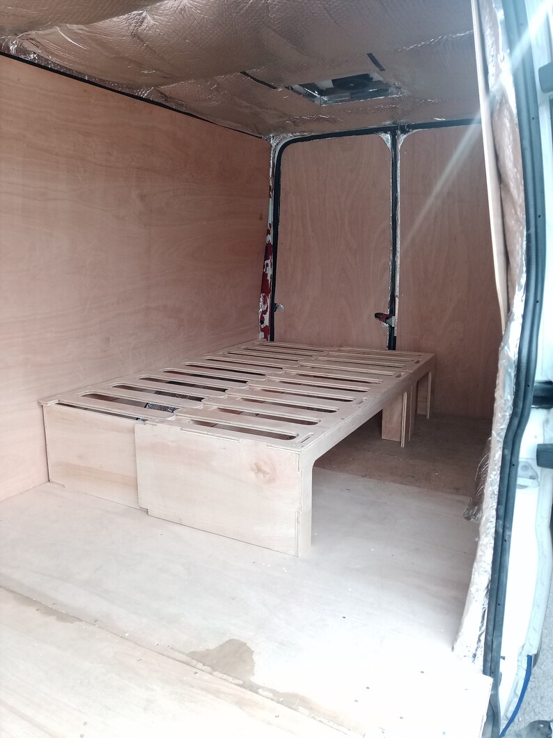 L Shaped Pull Out Campervan Bed With Internal Storage Etsy UK