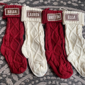 Leather Patch Personalized Stockings