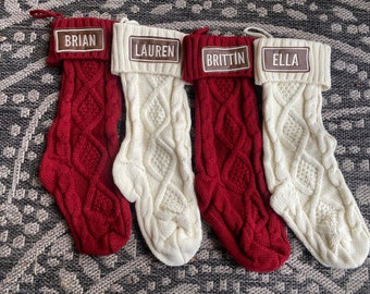 Leather Patch Personalized Stockings