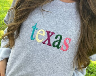 Multi-colored state sweatshirt ||  United States || embroidered sweatshirt