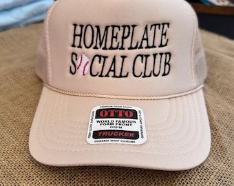 Home Plate Social Club Foam Trucker Hat || Foam Trucker Cap || Baseball Foam Hat