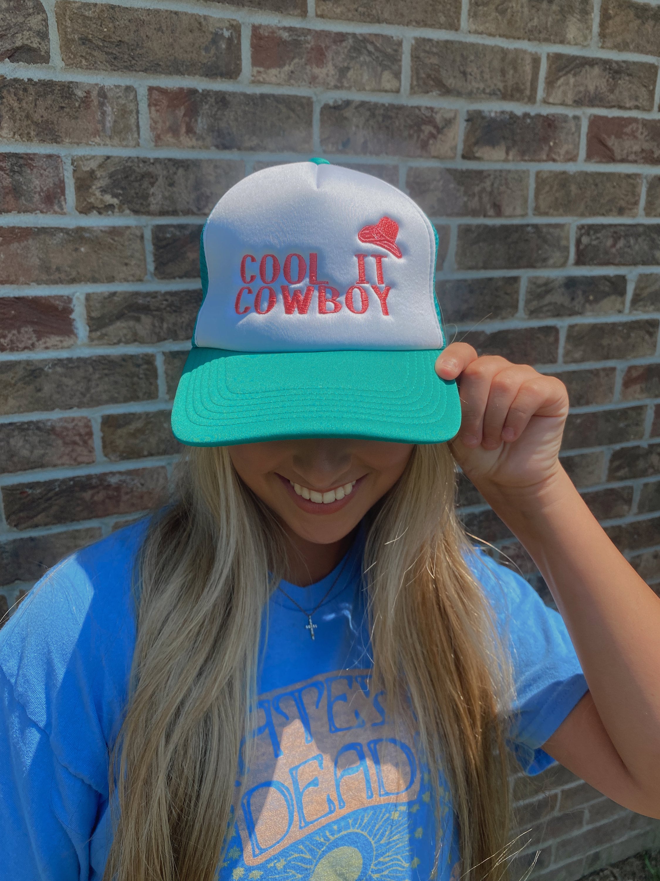 Buy Cool It Cowboy Turquoise Foam Trucker Hat Turquoise Foam Cap