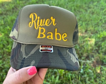 River Babe Foam Trucker Hat || Foam Trucker Cap || Summer Foam Hat || River Babe