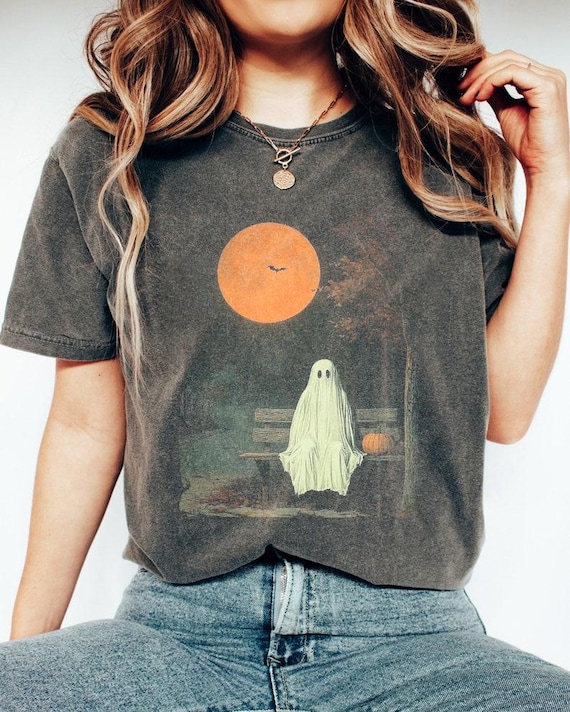Halloween Ghost Shirt shirt, Spooky Ghost Tee T-shirt, Haunted Night Shirt T-shirt, Pumpkin Moon Shirt shirt, Autumn Halloween Shirt shirt