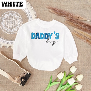 Daddy&#39;s Boy Romper, Daddy & Me Bodysuit,Daddy&#39;s baby Shirt,Romper for Baby Boy ,Baby Outfit,Daddy&#39;s Boy Outfit Romper Sweatshirt Clothes