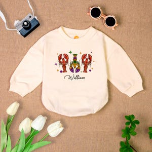 Mardi Gras Bubble Romper, Custom Name Baby Outfit, Newborn Baby Clothes, Cute Baby Romper, Birthday Baby Gift, Sleepsuit Baby Bodysuit