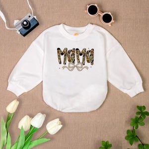 Mama Camo Camouflage Baby Outfit, Coquette Camo Bubble Romper, Newborn Clothes Baby Girl, Newborn Gift Keepsake, Baby Shower Gift