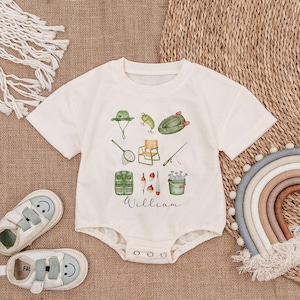 Fishing Trip Baby Romper, Boy Girl Summer Outfit, Trendy Summer Baby Bodysuit, Newborn Gift Keepsake, Newborn Baby Clothes, Cute Baby Gift