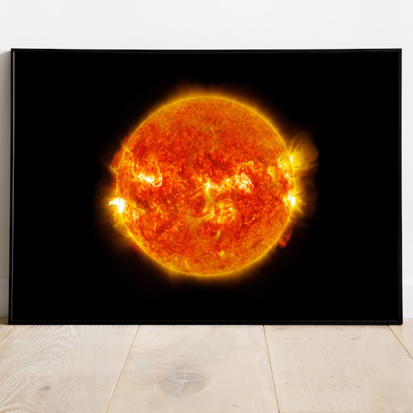 Poster Nasa du soleil à télécharger pour décoration spatiale, Impression NASA pour chambre preppy ou un cadeau d’astronomie