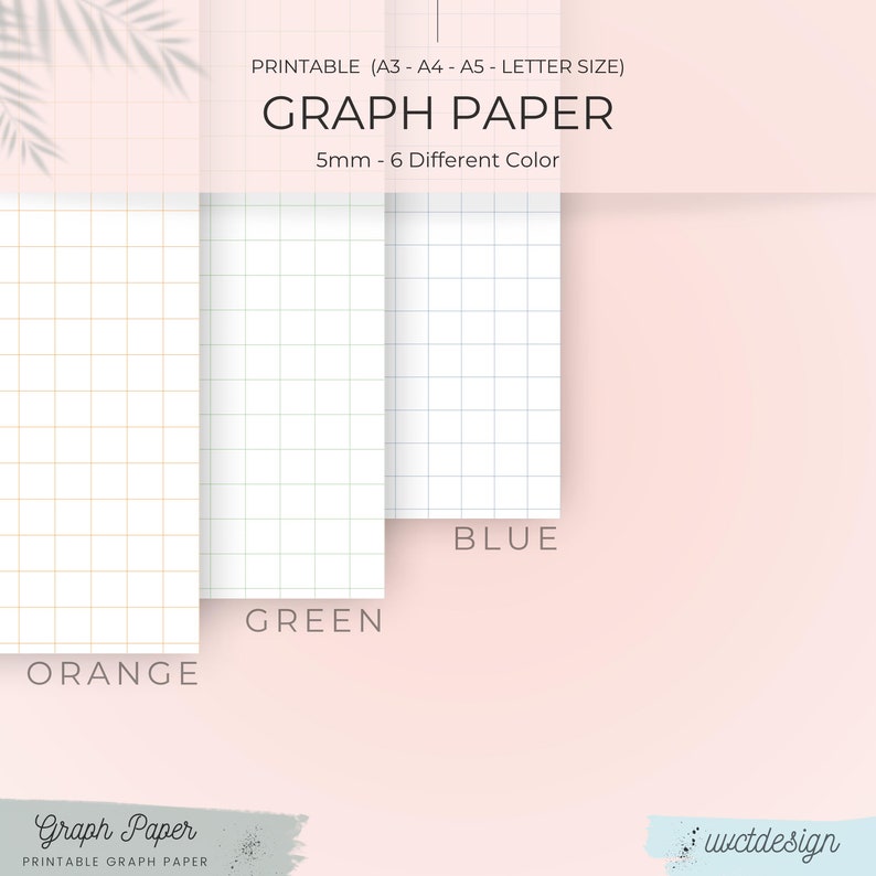 6 Digital Graph Paper Bundle Digital Notebook Paper Templates Etsy