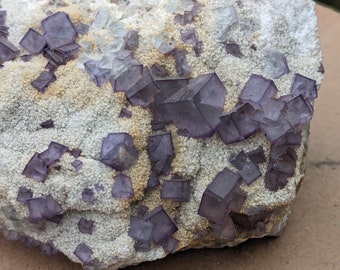 SALE- Tetrahedral Purple Fluorite Specimen- Crystals- Statement Piece- Home Decor- Wiccan-Pagan-Spirituality Crystal Healing- minerals
