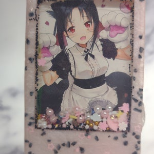 Kawaii Kitty Girl Shaker Keychain- Anime- Shaker Keychain- Pastel - Cat Paws