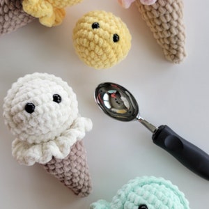No Sew - Mini Stress Ball Buddies Eistüte Haube Muster, interaktives Spielzeug, Sommer häkeln, Schnellmarkt, einfach, ohne Sew häkeln, Fidget