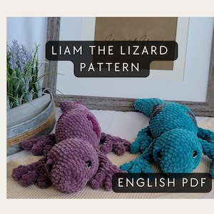 Pattern: Liam the Lizard - No Sew Crochet Pattern, Lizard Crochet, Salamander Crochet, Spotted Lizard, No Sew Crochet, Lizard, Salamander