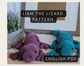 Pattern: Liam the Lizard - No Sew Crochet Pattern, Lizard Crochet, Salamander Crochet, Spotted Lizard, No Sew Crochet, Lizard, Salamander