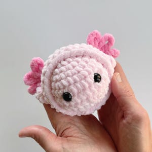 No Sew - Mini Stress Ball Buddies Axolotl Pattern, Interactive Toy, Sea, Ocean, No Sew Crochet, Fidget, Interactive