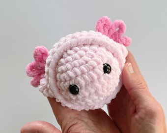 NO SEW - Mini Stress Ball Buddies Axolotl Crochet Pattern - (PDF Download)