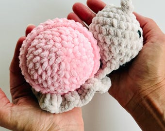 SENZA CUCIRE - Mini Stress Ball Buddies Snail Crochet Pattern - Giocattolo interattivo (schema PDF)