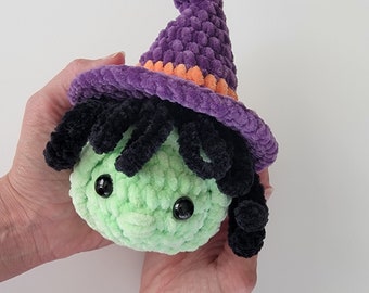 NO SEW - Mini Stress Ball Buddies Witch Crochet Pattern - Halloween (PDF Pattern)
