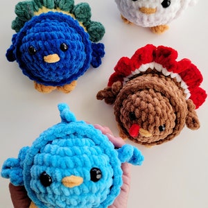 No Sew - Mini Stress Ball Buddies Feathered Friends Series Pattern Bundle, Interactive Toy, Bird, Quick Market, Turkey, Fidget Toy, Peacock