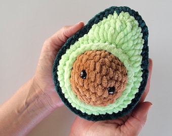 No Sew - Mini Stress Ball Buddies Avocado Crochet Pattern, Interactive Toy, No Sew Crochet, Fidget, Gift, Pretend Play, Breakfast, Guacamole