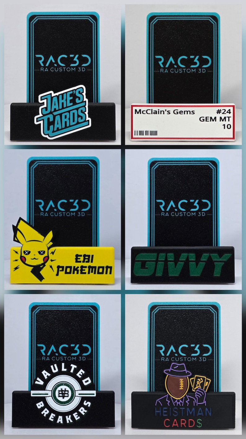 Adjustable Trading Card Stand | Custom 3D Printed Display Holder | Personalized Logo Option image 4