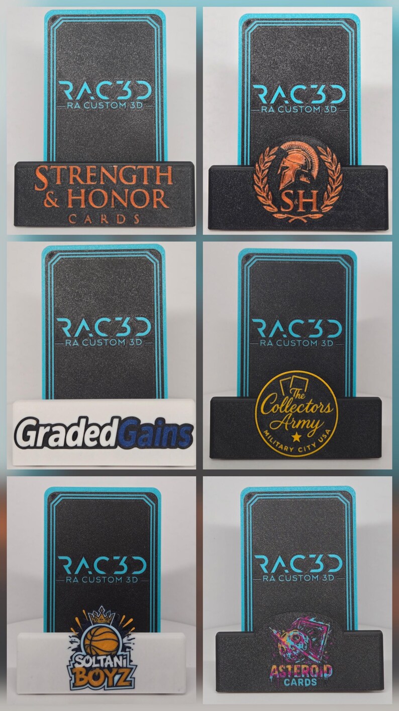 Adjustable Trading Card Stand | Custom 3D Printed Display Holder | Personalized Logo Option image 3