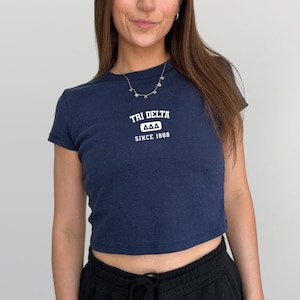 Delta Delta Delta Game Day Crop Top | Tri Delta Baby Tee | Sorority Merch
