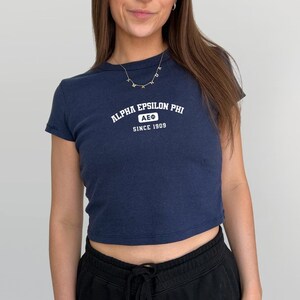 Alpha Epsilon Phi Game Day Crop Top | AEPhi Baby Tee | Sorority Merch